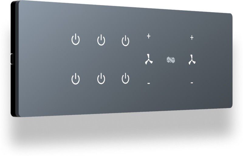 iotics 8 Module 6 Lights and 2 Fan Control Smart Wifi Touch Switch (Grey) Smart Switch  (Grey)
