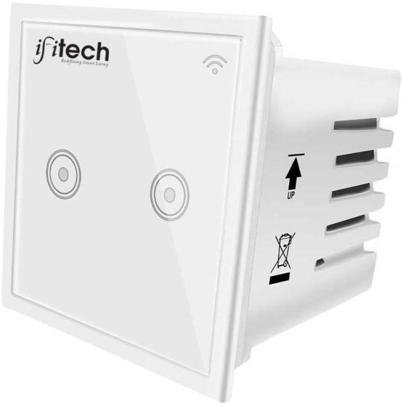 IFITech 2 Gang Smart Touch Switch | Wi-Fi Connected | Work with Alexa/Google Home Smart Switch  (White)