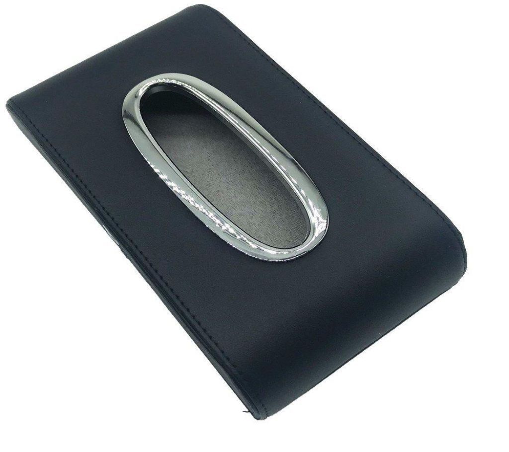 Leather Tissue Box Car/Home/ Bathroom/Auto Tissue Box Container Towel Napkin Paper Holder for Car Interior Styling -  [Black]