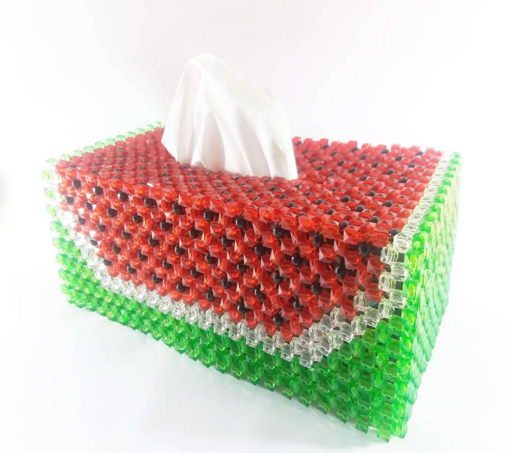 Beaded Tissue Box - Show Piece