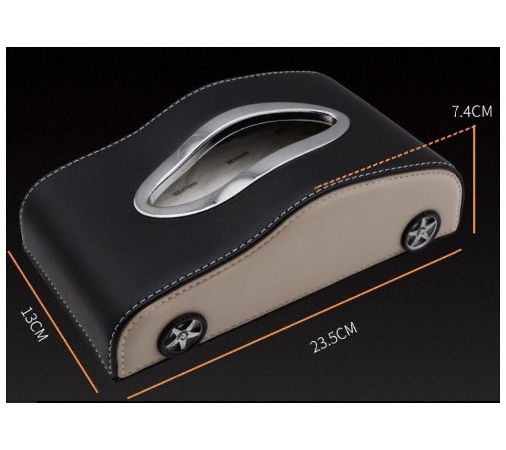 Unique creative car shape leather tissue box- [Black]