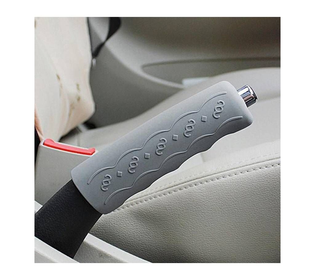 Universal Grey Car Anti Slip Silicone Parking Hand Brake Boot Cover Lever -Gray