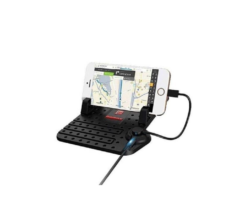 Remax RC-FC1 Super Flexible Car Holder with Charging Output - Black