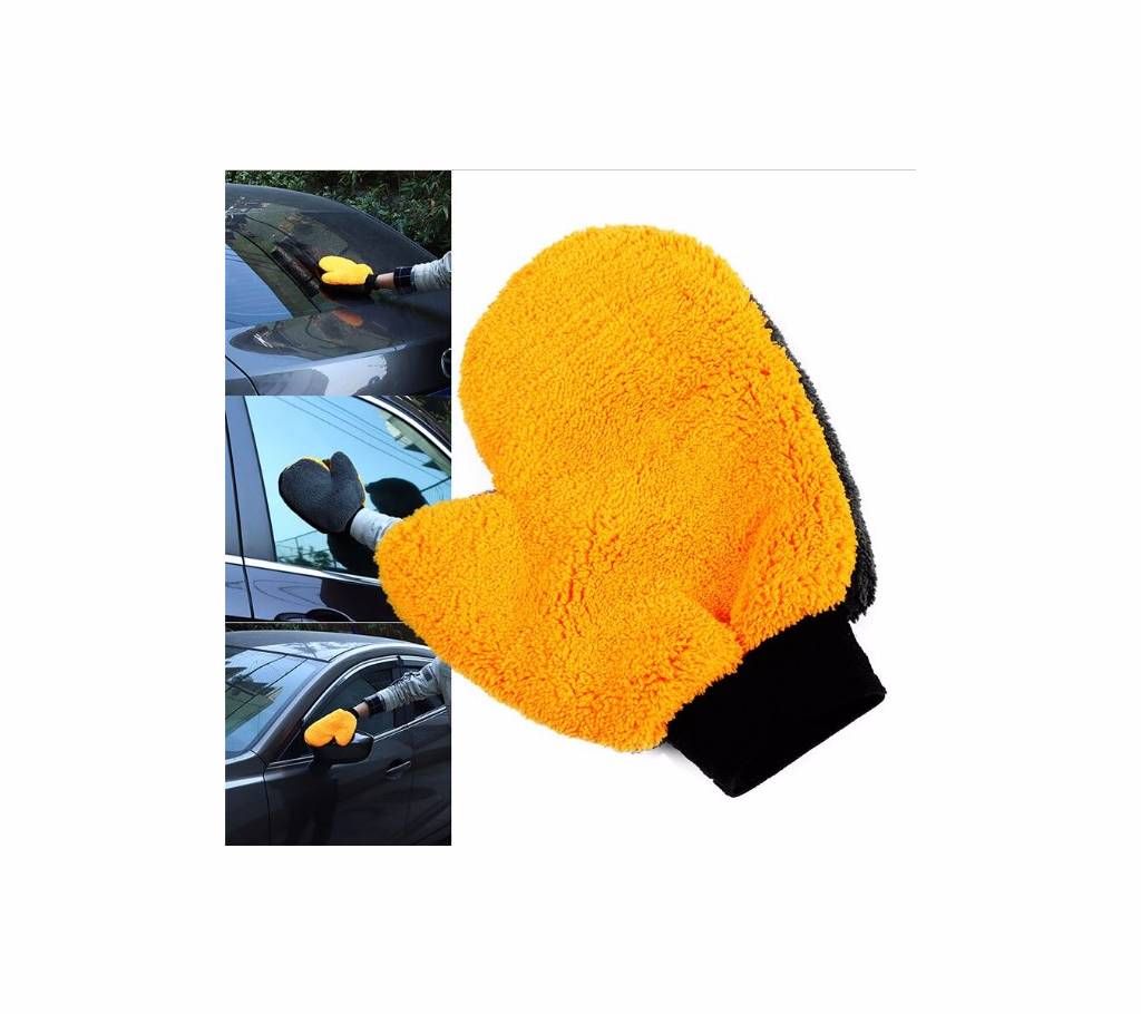 Grey Orange Cleaning Polishing Univrsal Car Washing Glove