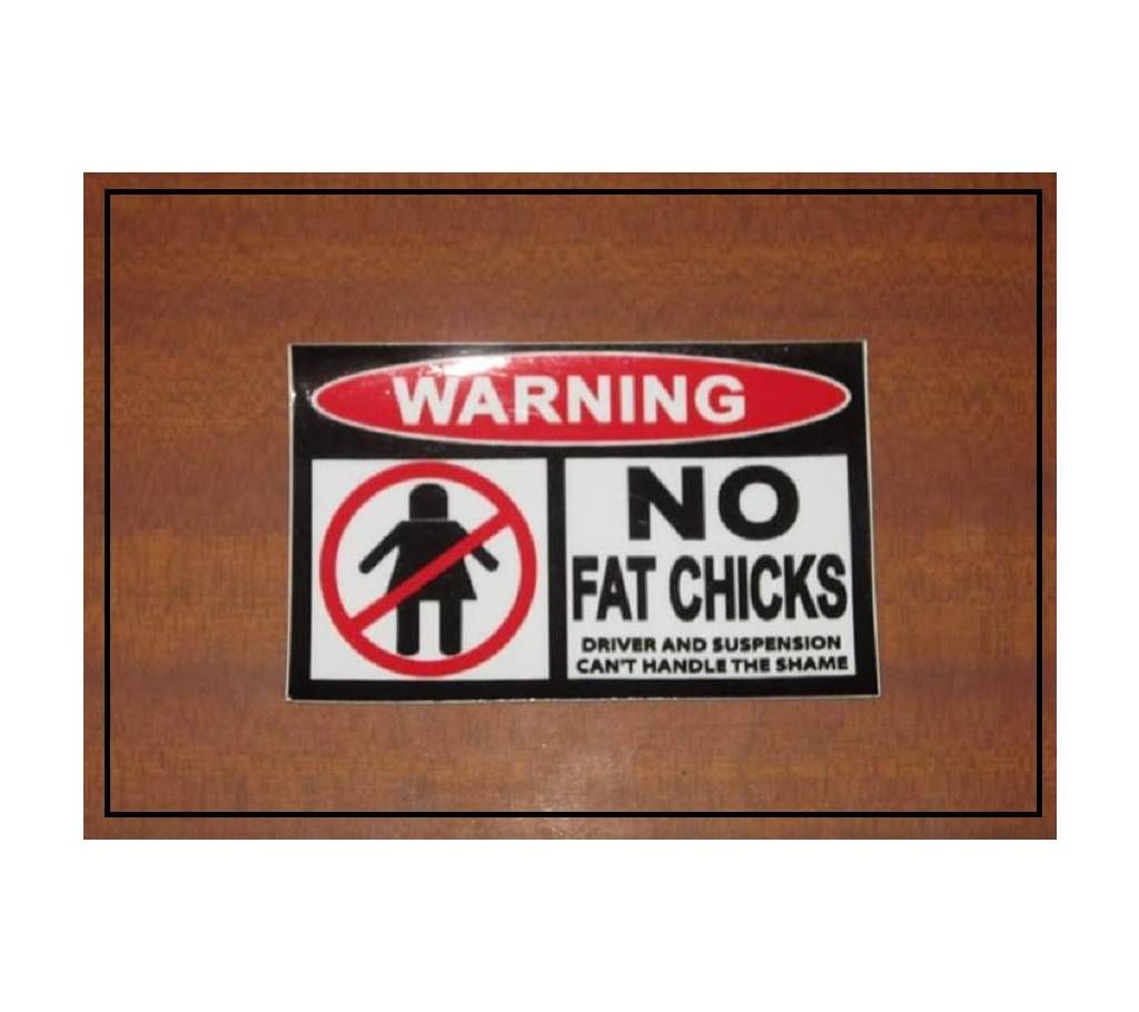 NO FAT CHICKS Funny Warning Decal Window Sticker