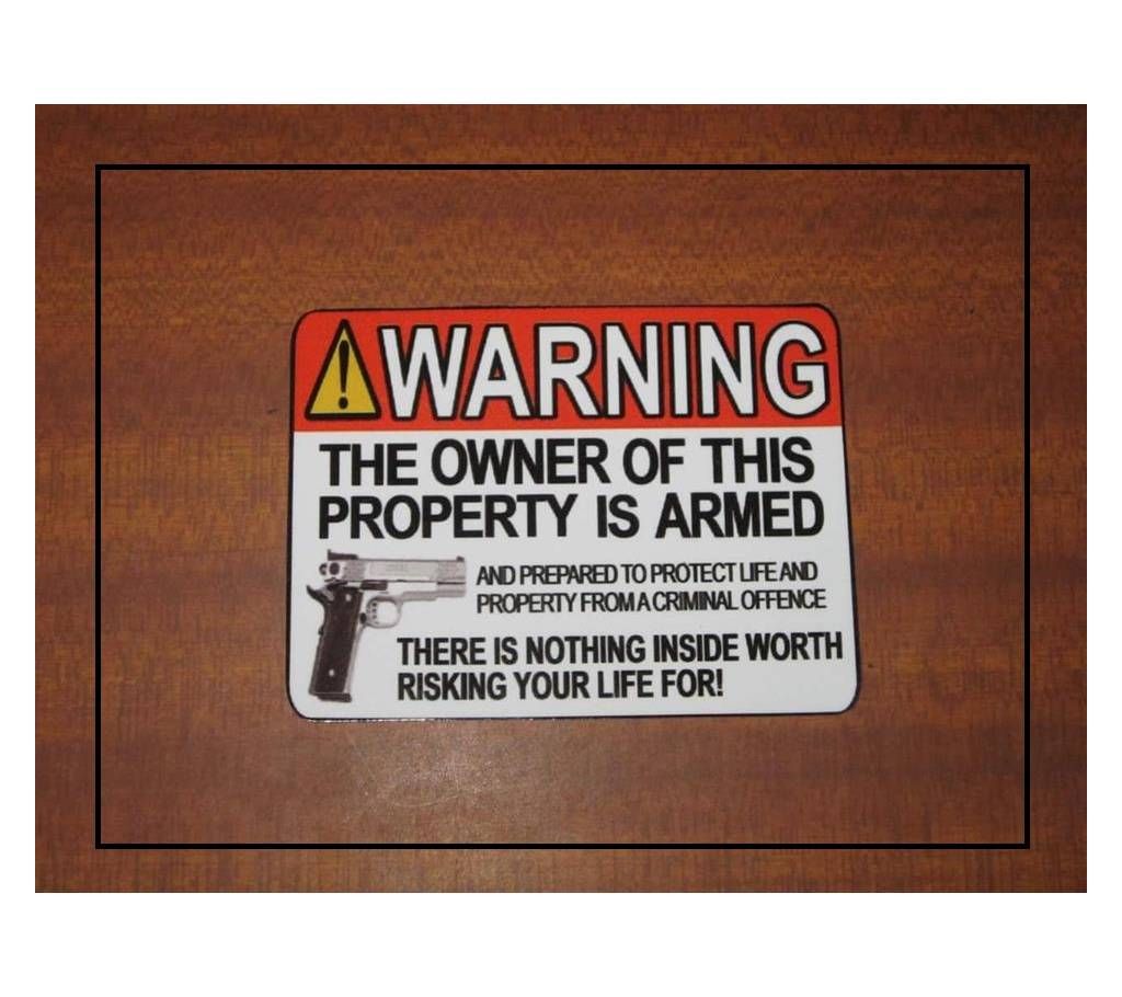 Armed GUN Owner car sticker