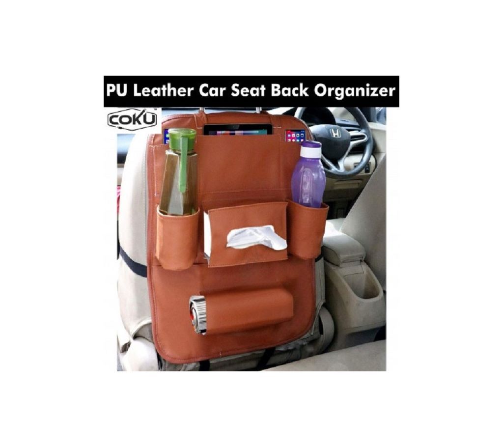 Pu Leather Car Seat Back Organizer Holder Multi-Pocket Travel Storage Bag for Cars