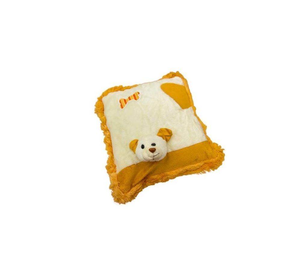 Puppy Face Soft Seat Cushion Pillow - [Yellow and White]
