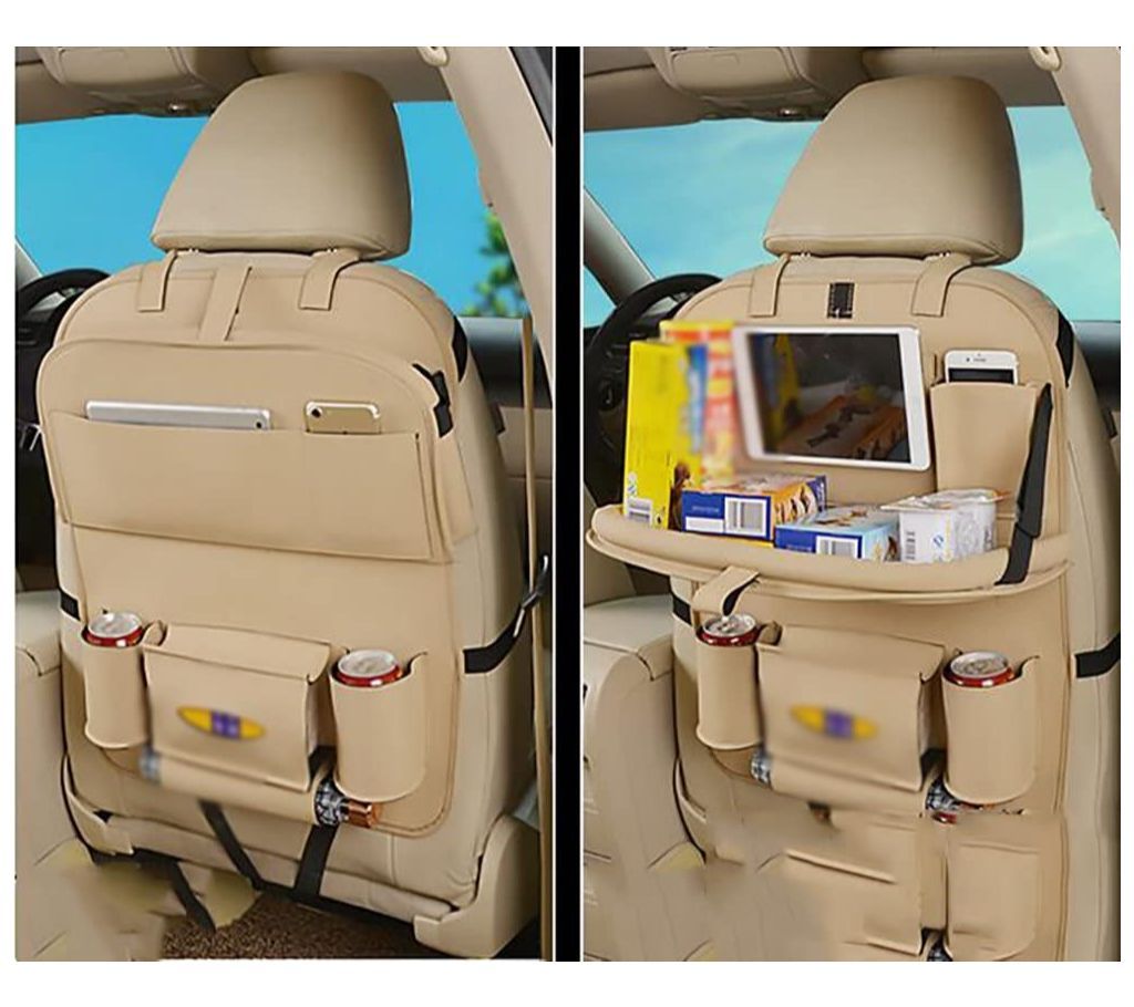 Car Back Seat Organizer with Table Tray for Baby PU Leather ( 2PCS )