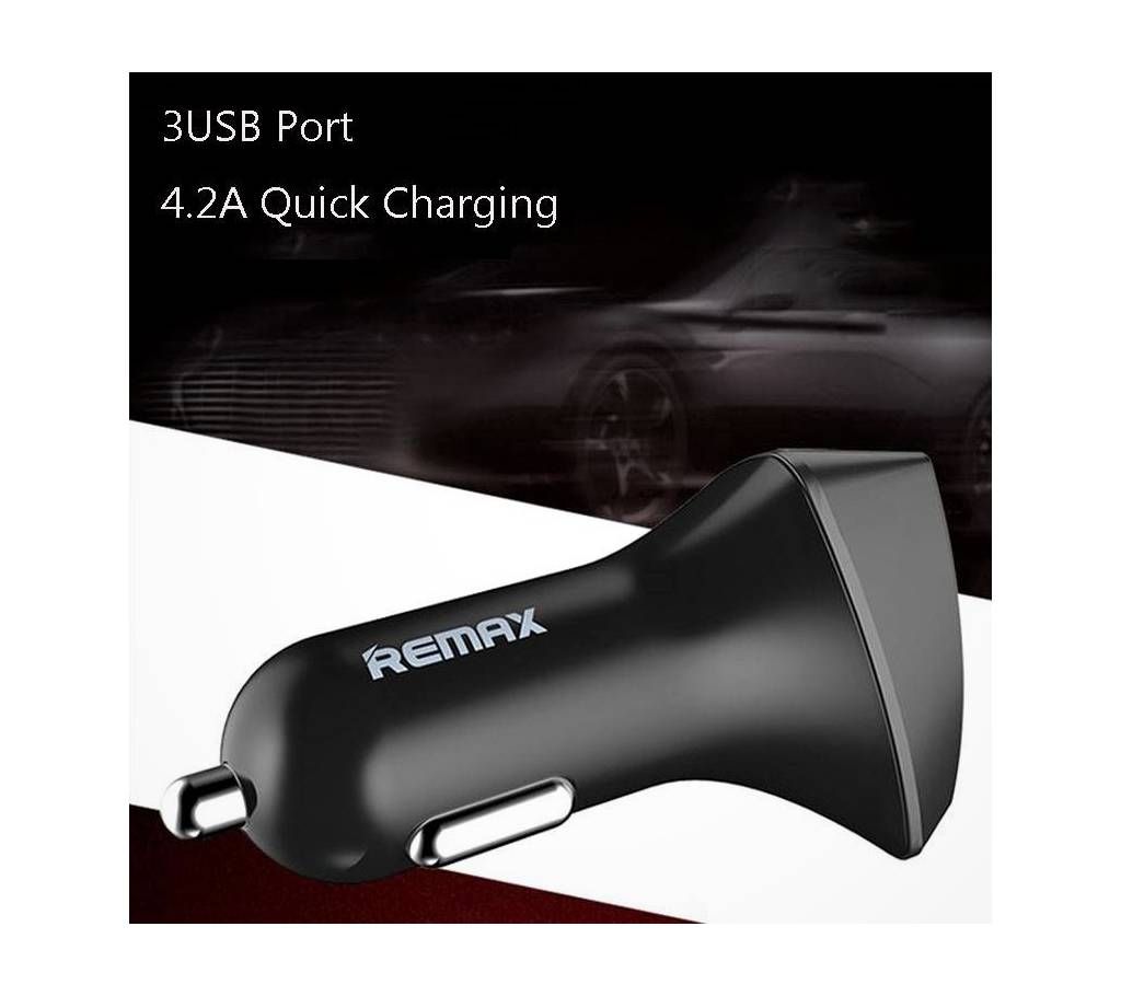 Remax RCC-304 ALIENS 3 Ports USB Fast Car Charger - Black