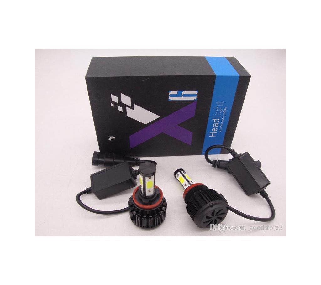 400W  H4  Philips Upgrade 4-Sides LED Car Headlights KIT Bulbs 40000LM vs Halogen Xenon- Tecio