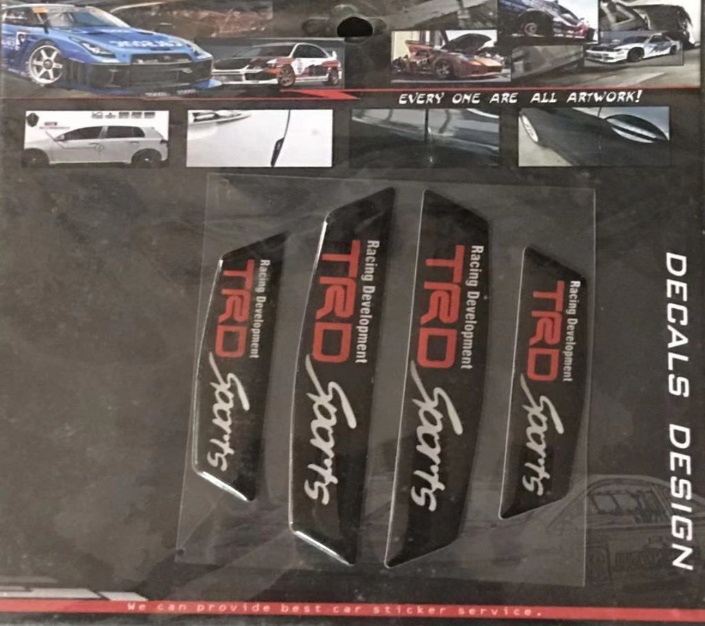 TRD  Sports Carbon Fiber Car Side Door Edge Scratch Protector Guard Sticker