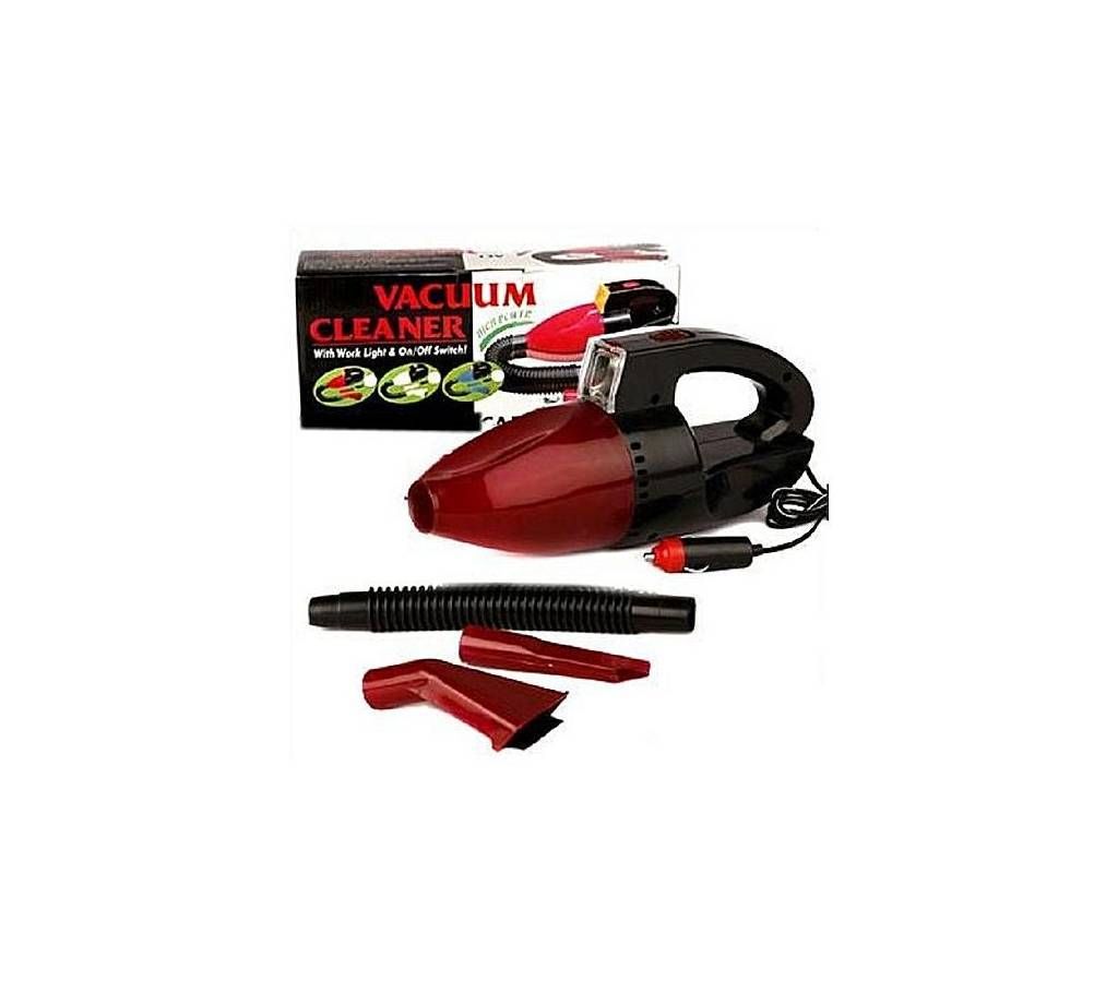 Handheld Car Vacuum Cleaner with LED Light - Black and Red
