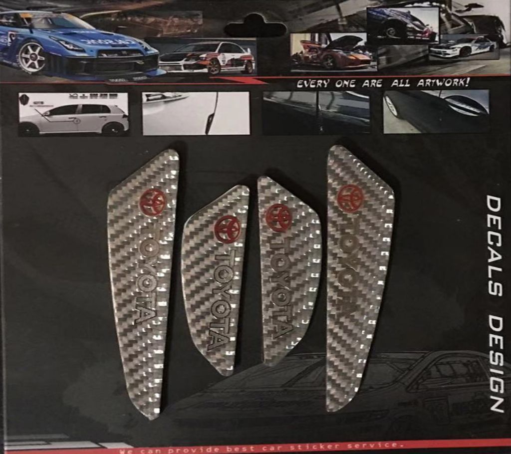 Toyota White Carbon Fiber Car Side Door Edge Scratch Protector Guard Sticker