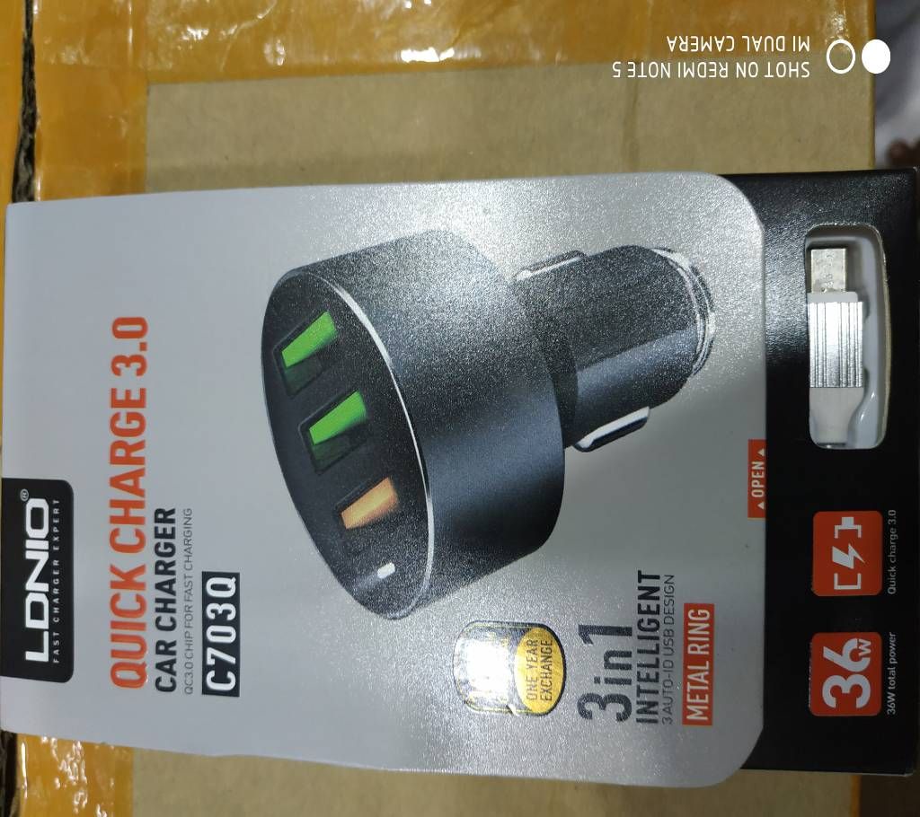 LDNIO 3IN1 QUICK CAR CHARGER 3.0