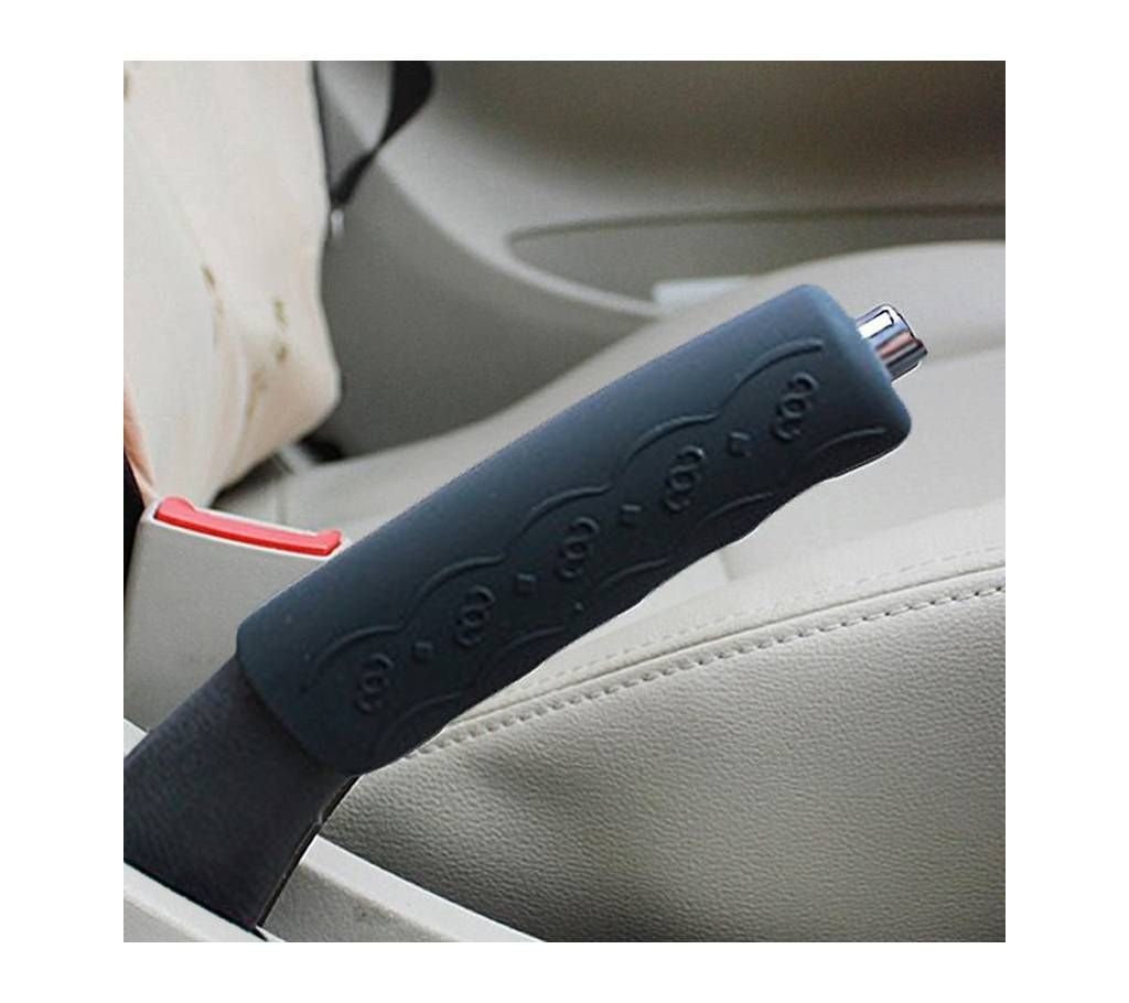 Universal Grey Car Anti Slip Silicone Parking Hand Brake Boot Cover Lever -Black