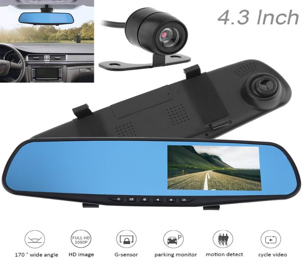 1080P Car DVR Rearview Dual Dash Cam Camera Vehicle Front Rear HD Video Recorder