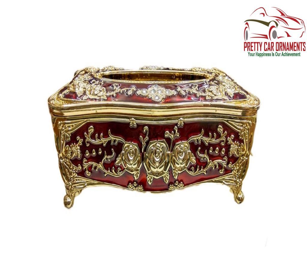 Acrylic Tissue Box Universal Luxury European Car Accessories Home Office KTV Hotel Car Tissue Box-Maroon