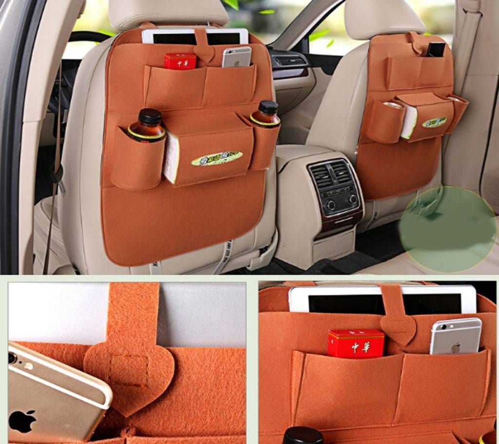 Car Back Seat Organizer Holder - Brown