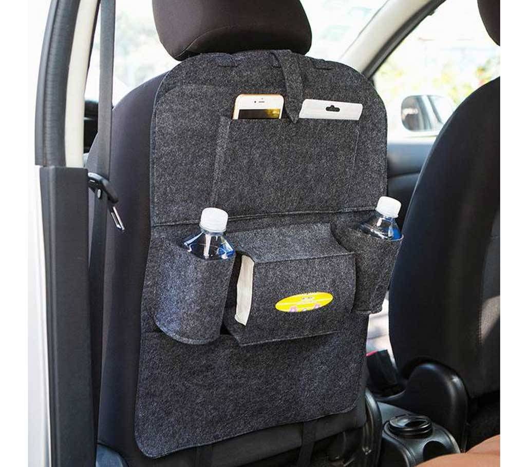 Backseat Car Organizer and Kick Mat - Grey