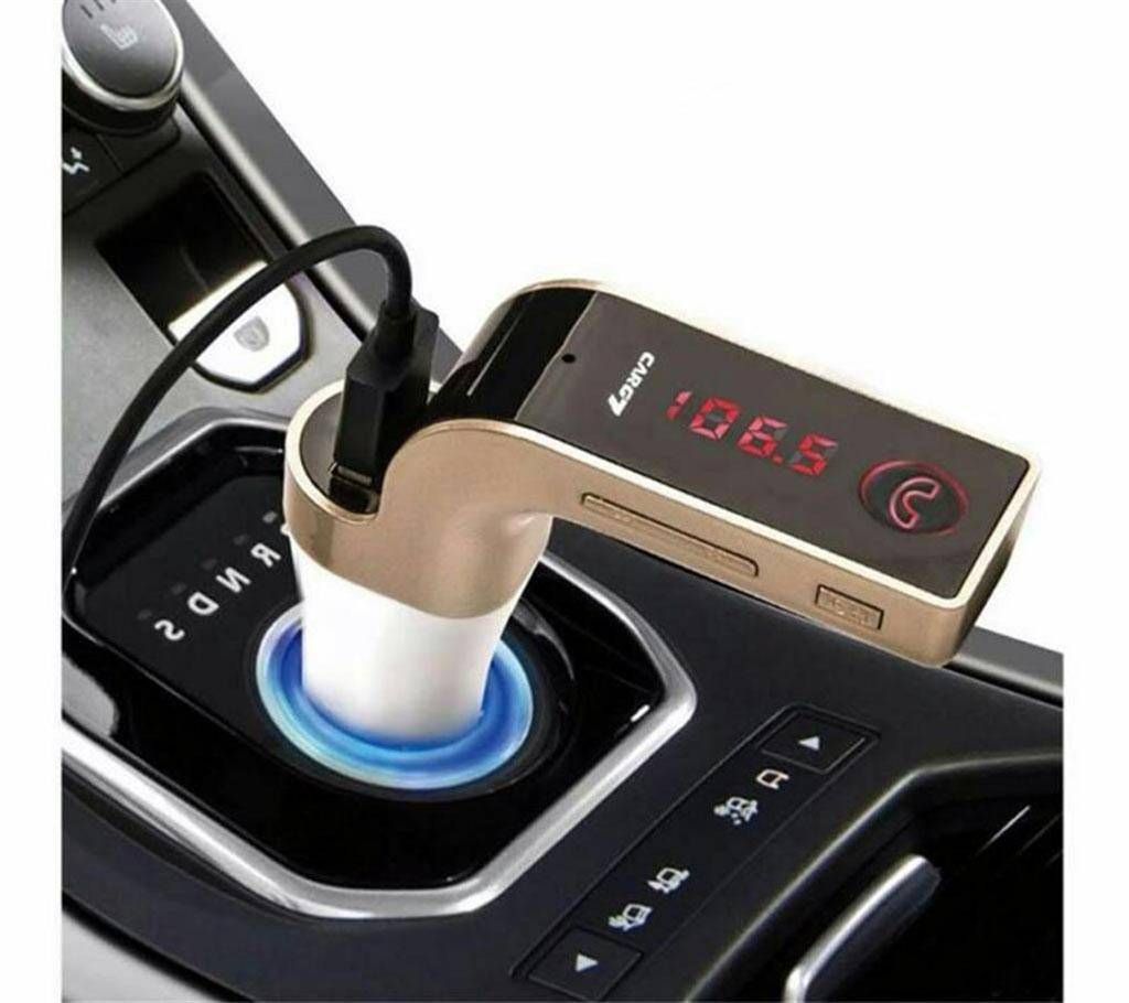 CAR G7 Bluetooth Car Kit FM Transmitter/ MP3 Player USB Charger - Rose Gold