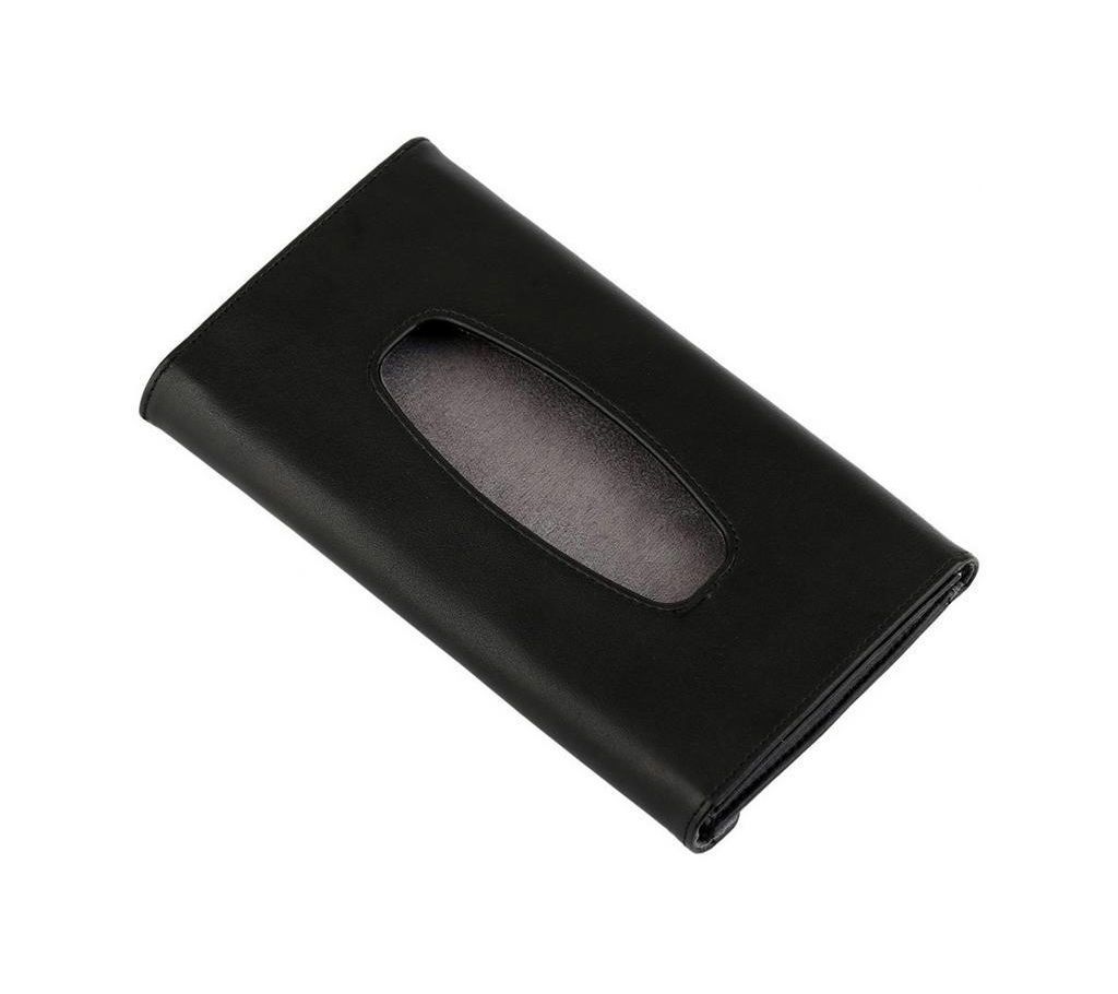 Car Sun Visor PU Leather Tissue Box Auto Clip Holder Paper Napkin