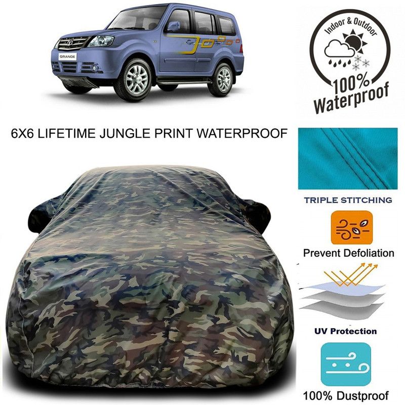 AutoBurn Car Cover For Tata Grand Dicor (With Mirror Pockets)  (Green)