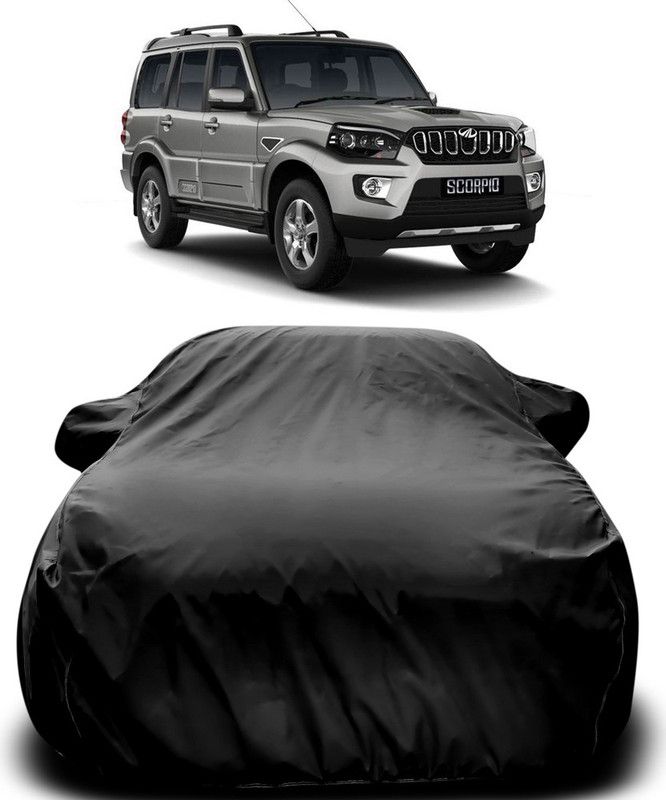 AUTOGARH Car Cover For Mahindra Scorpio 2020 (With Mirror Pockets)  (Black)