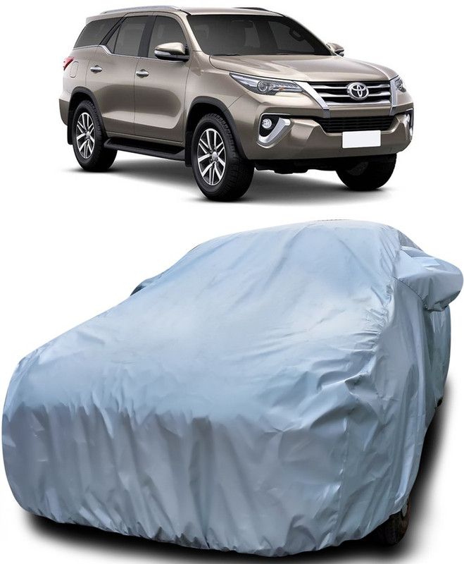 MoTRoX Car Cover For Toyota Fortuner (With Mirror Pockets)  (Silver)