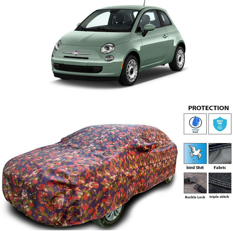 Ascension Car Cover For Fiat 500 (With Mirror Pockets)  (Multicolor)