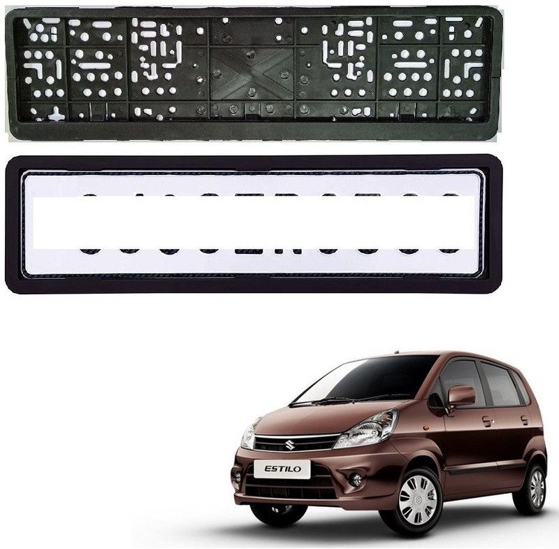 SPREADX Car number plate frame protective holder Front&BackSidefor MarutiSuzukiZenEstilo Car Number Plate  (Plastic 14 cm x 2 cm)