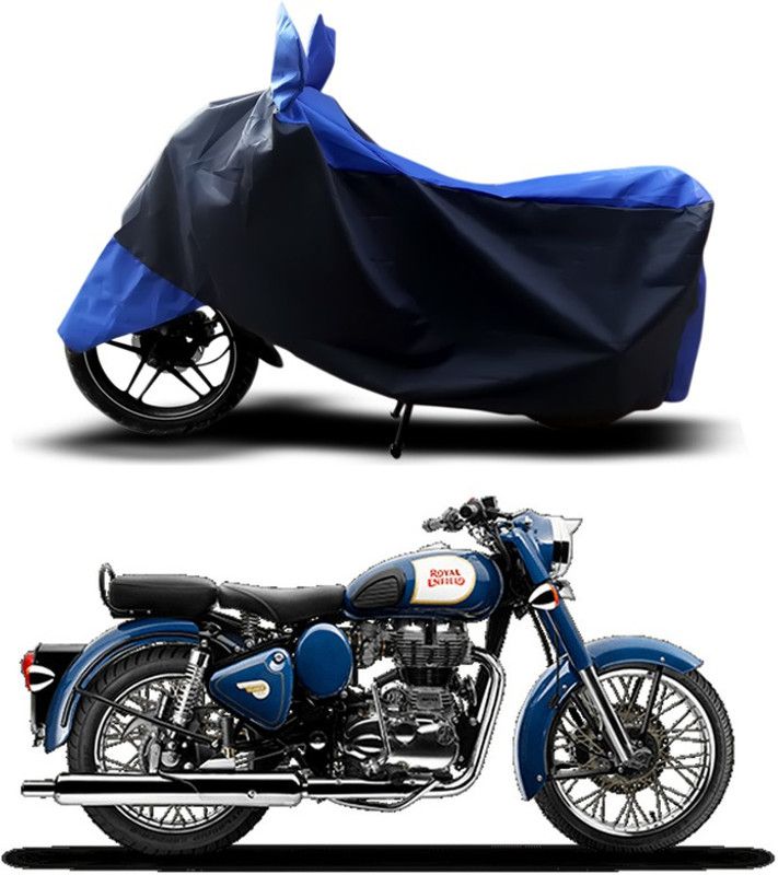 Rhtdmm Waterproof Two Wheeler Cover for Royal Enfield  (Bullet 350, Blue)