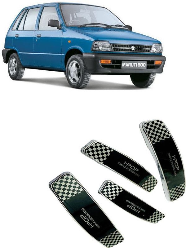 Etradezone Plastic Car Door Guard  (Black, Silver, Pack of 4, Maruti, 800)