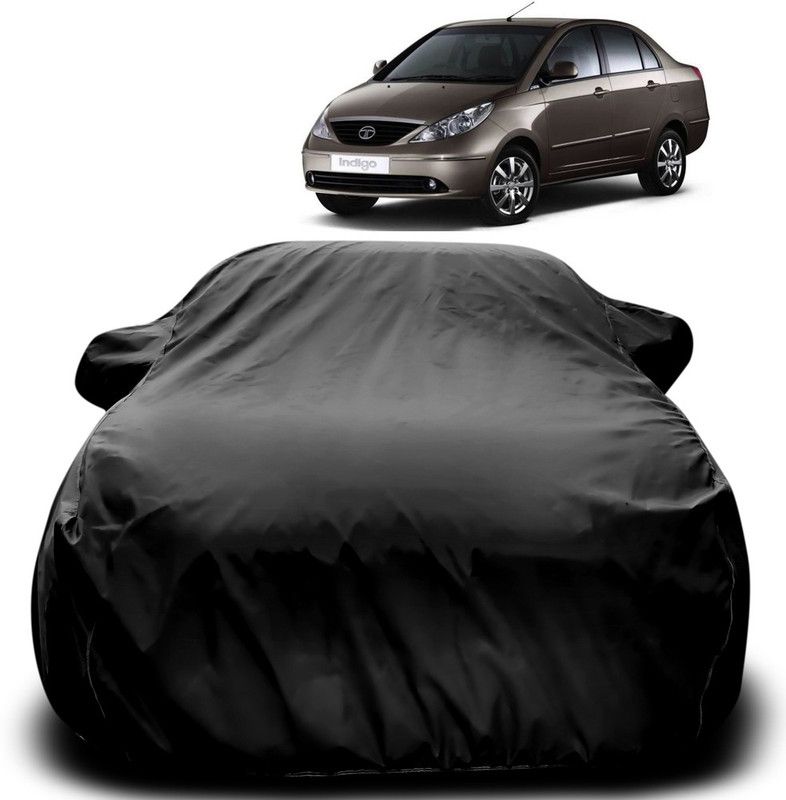 Purpleheart Car Cover For Tata Indigo CS (With Mirror Pockets)  (Black)