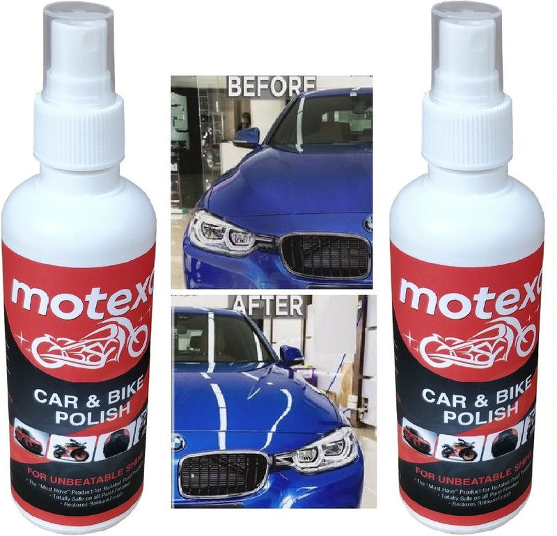MOTEXO Liquid Car Polish for Exterior, Metal Parts, Leather, Headlight, Dashboard, Chrome Accent, Bumper, Windscreen  (400 ml, Pack of 2)