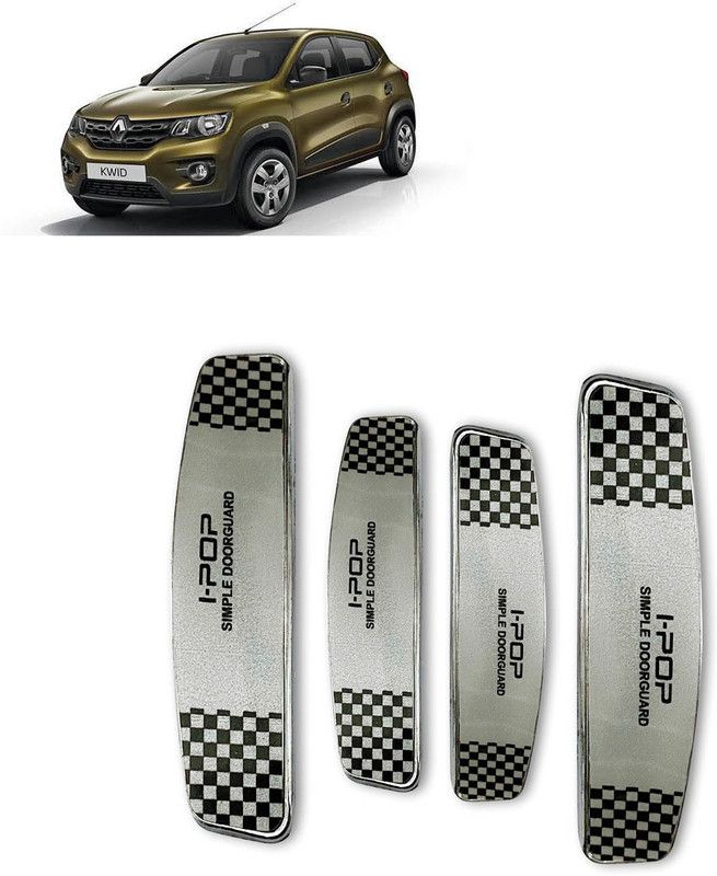 Etradezone Plastic Car Door Guard  (Silver, Black, Pack of 4, Renault, Kwid)