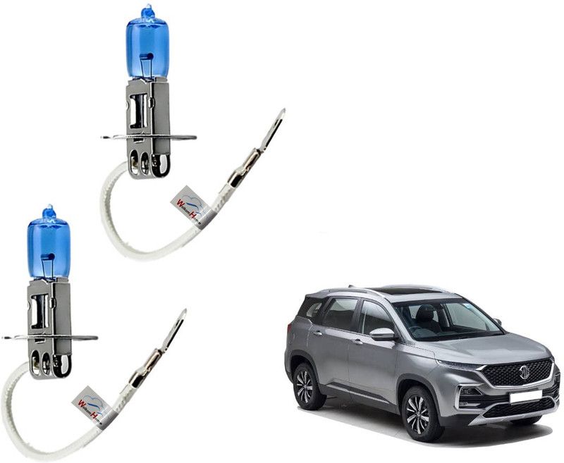 WolkomHome Car H3 halogen headlight Fog lamp bulb 12V - 100W 5000K Cool Blue Ultimate White for hector exterior Headlight Car Halogen (12 V, 100 W)  (Universal For Car, Pack of 2)