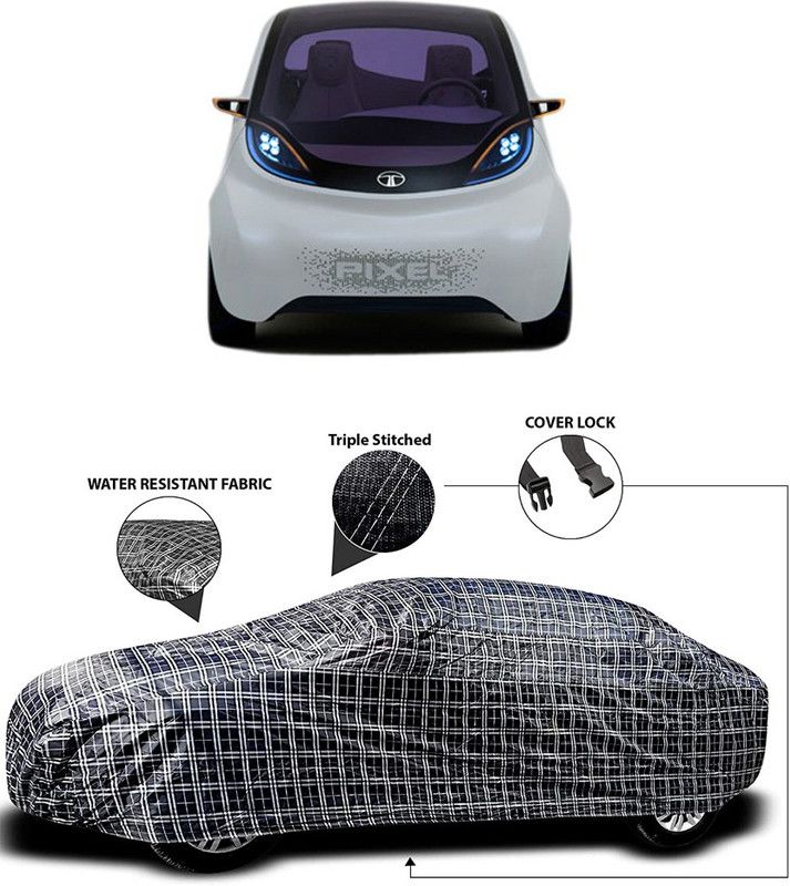 APNEK Car Cover For Tata Megapixel (With Mirror Pockets)  (White, Black)