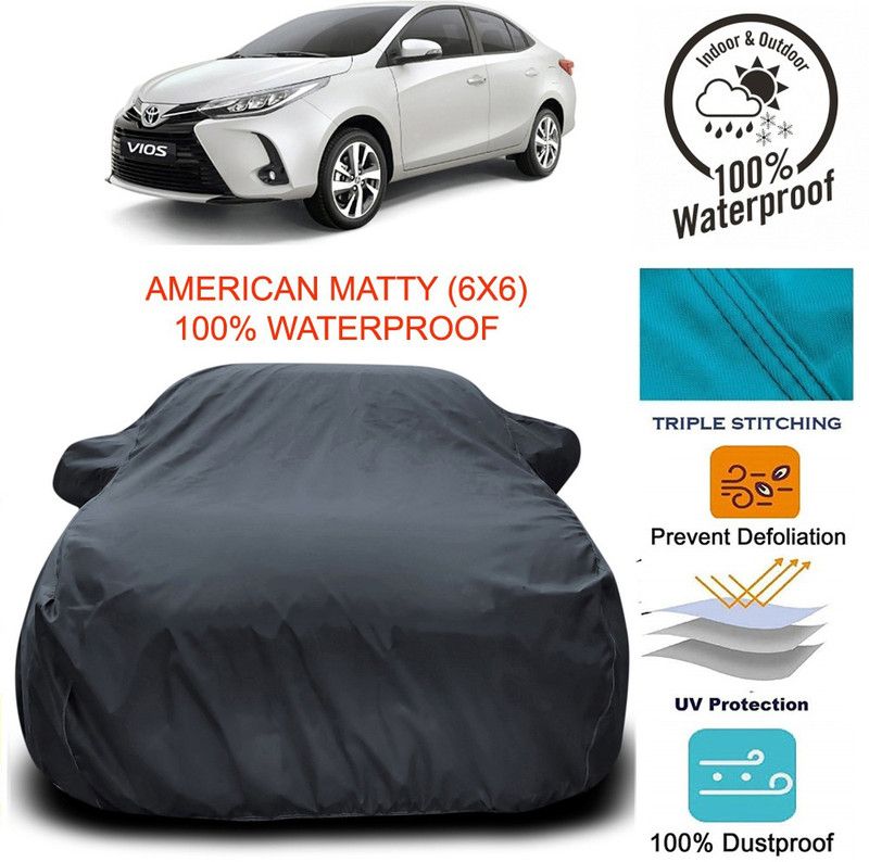 Dvis Car Cover For Toyota VIOS (With Mirror Pockets)  (Grey)
