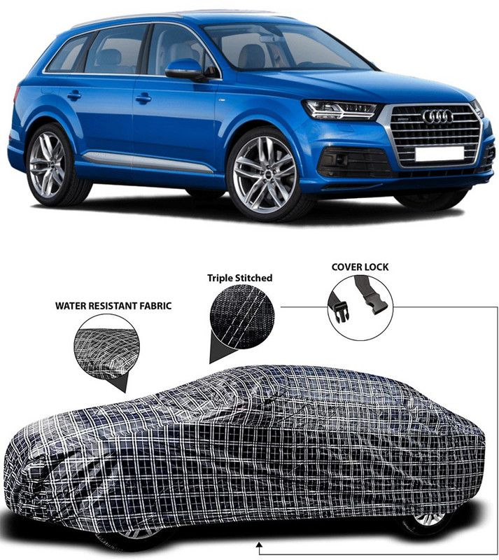 Genipap Car Cover For Audi Q3 Facelift (With Mirror Pockets)  (White, Black)