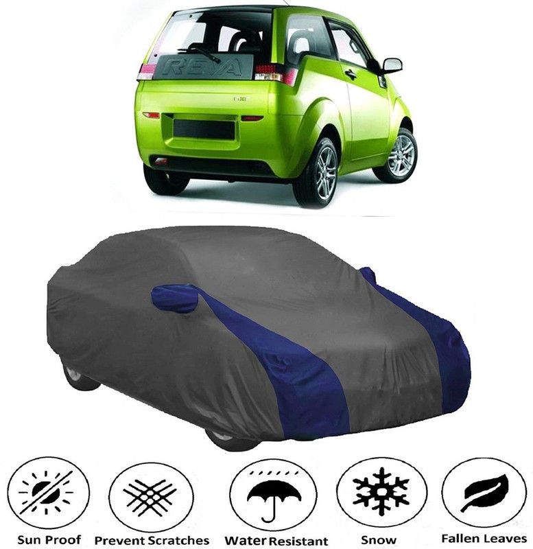 AUTOGARH Car Cover For Mahindra Reva (With Mirror Pockets)  (Grey, Blue)