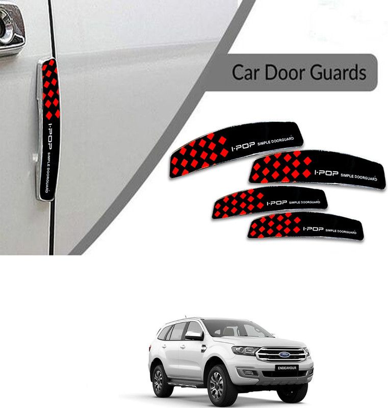 Etradezone Plastic Car Door Guard  (Black, Red, Pack of 4, Ford, NA)