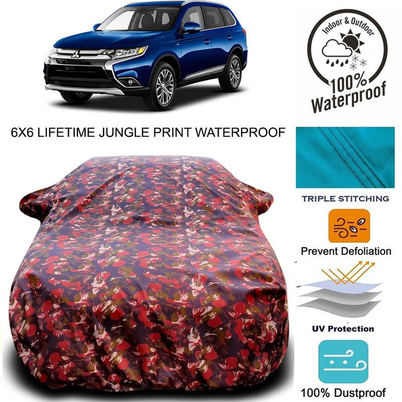 MoTRoX Car Cover For Mitsubishi Outlander (With Mirror Pockets)  (Red, Green)