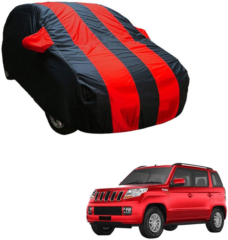 SS Zeeber Car Cover For Mahindra TUV300 (With Mirror Pockets)  (Blue, Red)