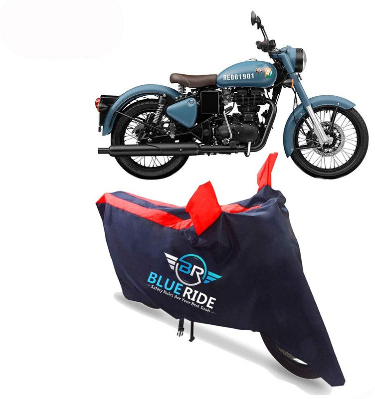 BLUERIDE Two Wheeler Cover for Royal Enfield  (Classic 350 Signals, Red)
