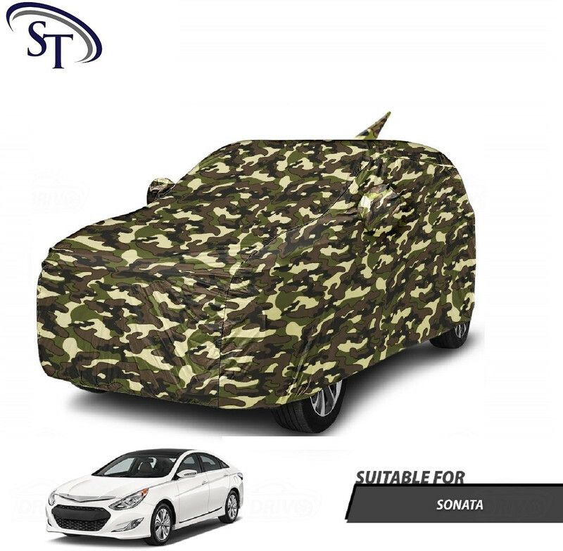 SHOBHNATH TRADING Car Cover For Hyundai Sonata (With Mirror Pockets)  (Beige)