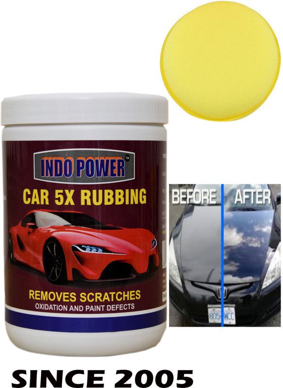 INDOPOWER TOP NEW837-CAR WAX 5X RUBBING 1kg.+ One Foam Applicator Pad. TOP840 Vehicle Interior Cleaner  (1000 ml)