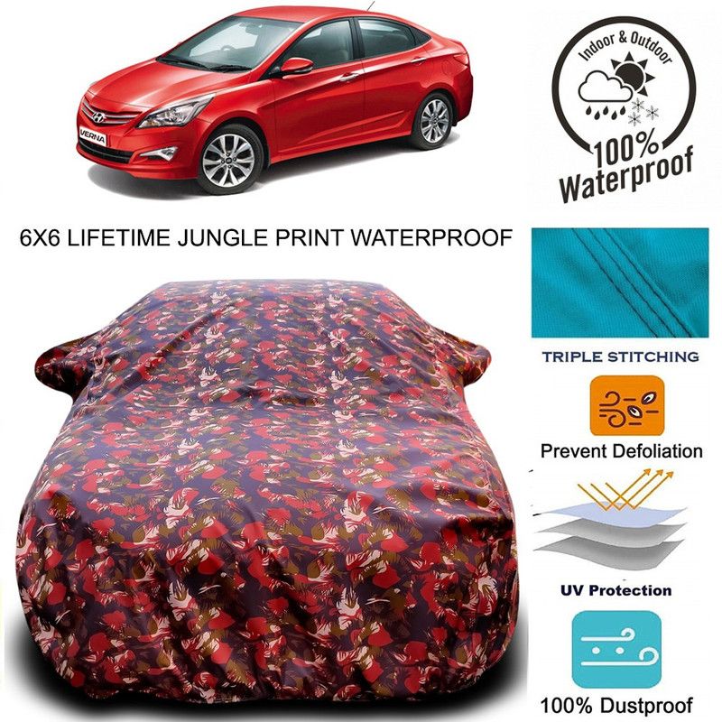 ENTIRELY ELITE Car Cover For Hyundai Fluidic Verna 4S (With Mirror Pockets)  (Multicolor)