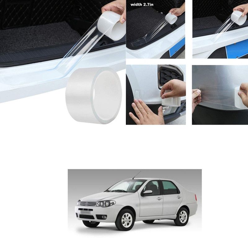 PROEDITION Plastic, Rubber Car Door Guard  (White, Pack of 1, Fiat, Siena)