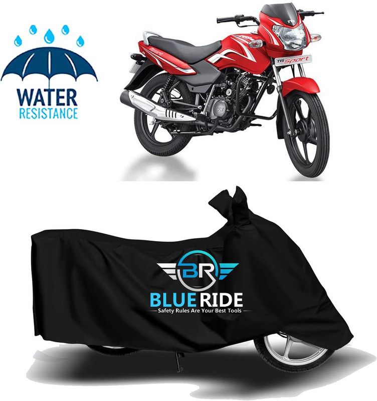 BLUERIDE Two Wheeler Cover for TVS  (Sport, Black)